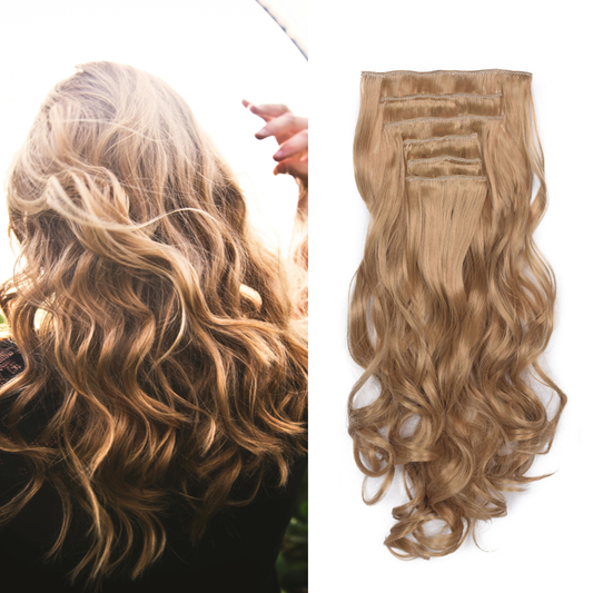 20 Inch 6 Pcs Long Wavy Clip In Hair Extensions