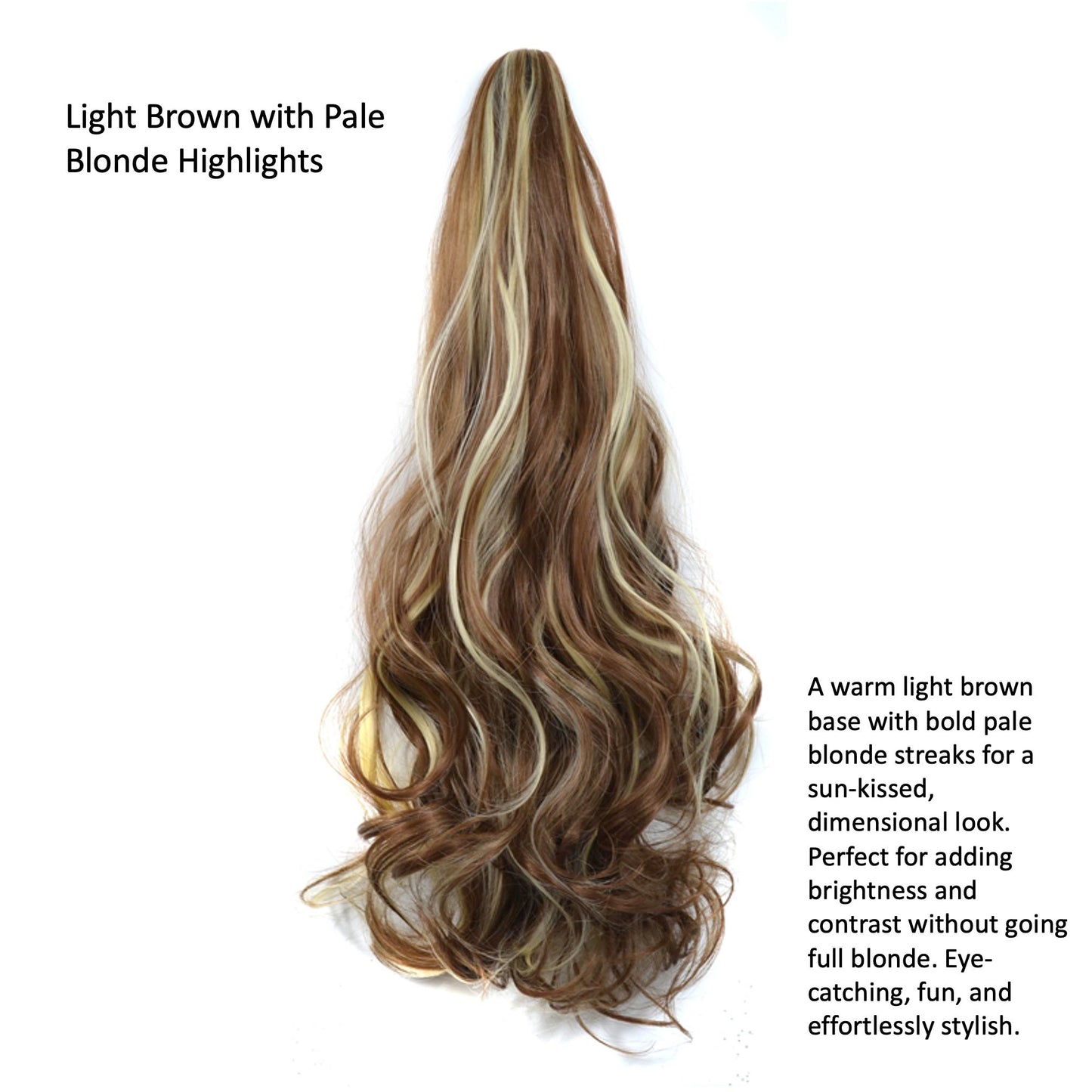 21 inch Long Wavy High Ponytail with Claw Clip