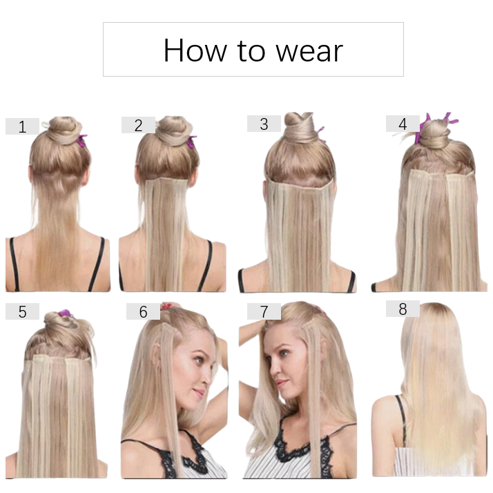 24 Inch 6 Pcs Long Straight Clip-in Hair Extensions