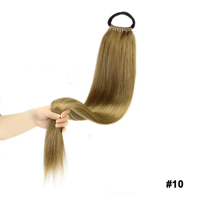 24 inch Long Straight Ponytail Extension with Elastic Band
