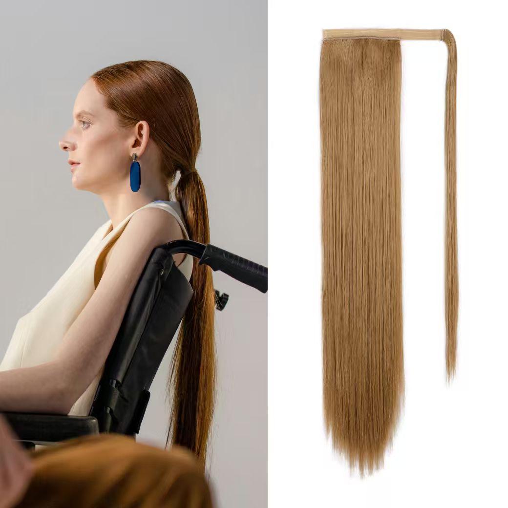 24 Inch Long Straight Wrap Around Ponytail Extension