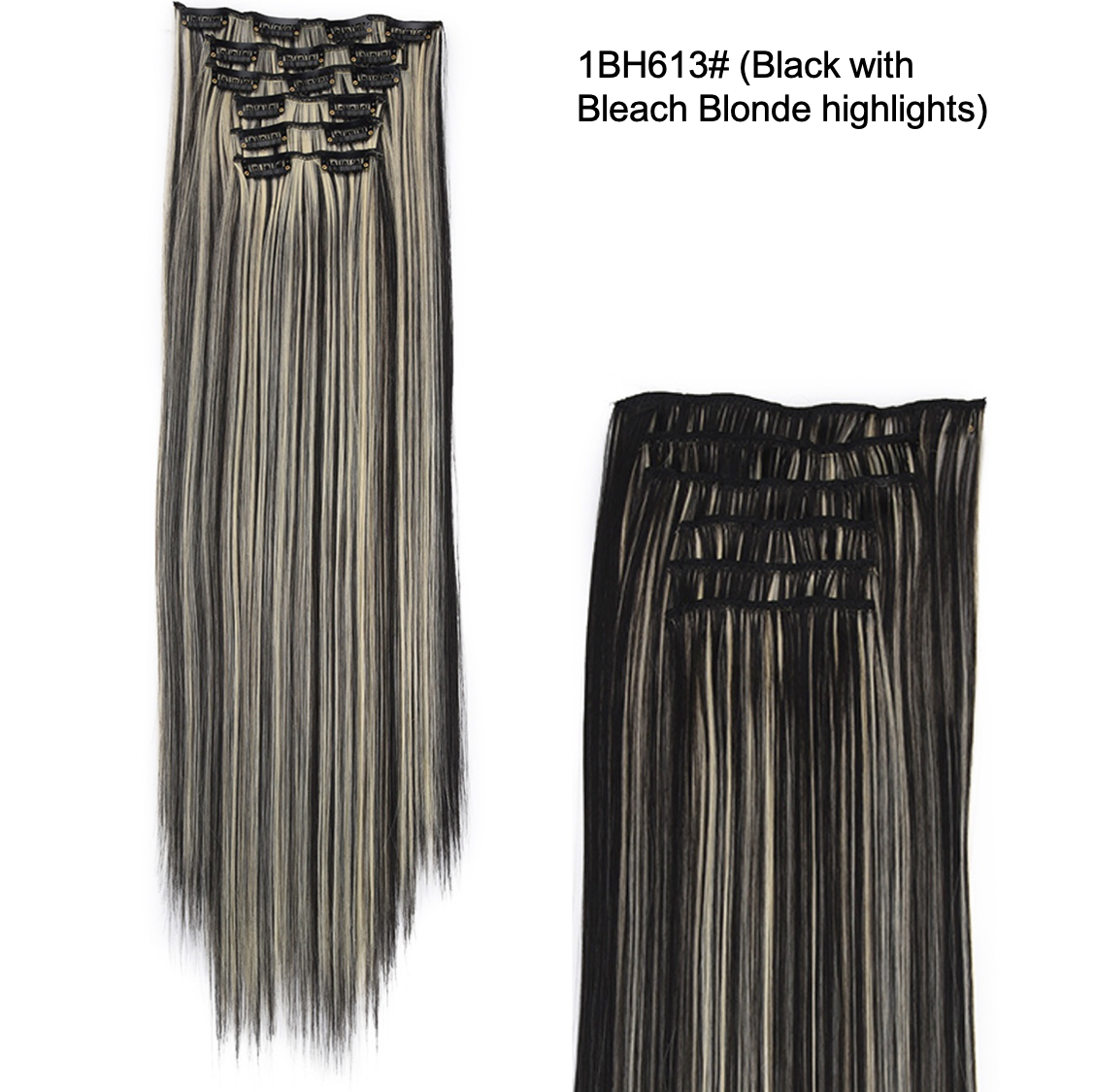 24 Inch 6 PCS Long Straight Clip-In Hair Extensions with 49 shades