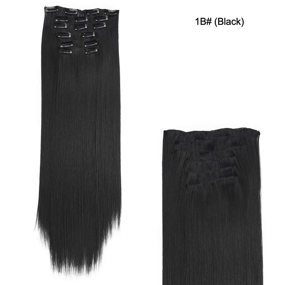 24 Inch 6 PCS Long Straight Clip-In Hair Extensions with 49 shades