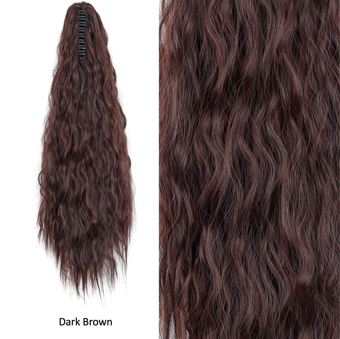 21 Inch Long Wavy Claw Clip Ponytail