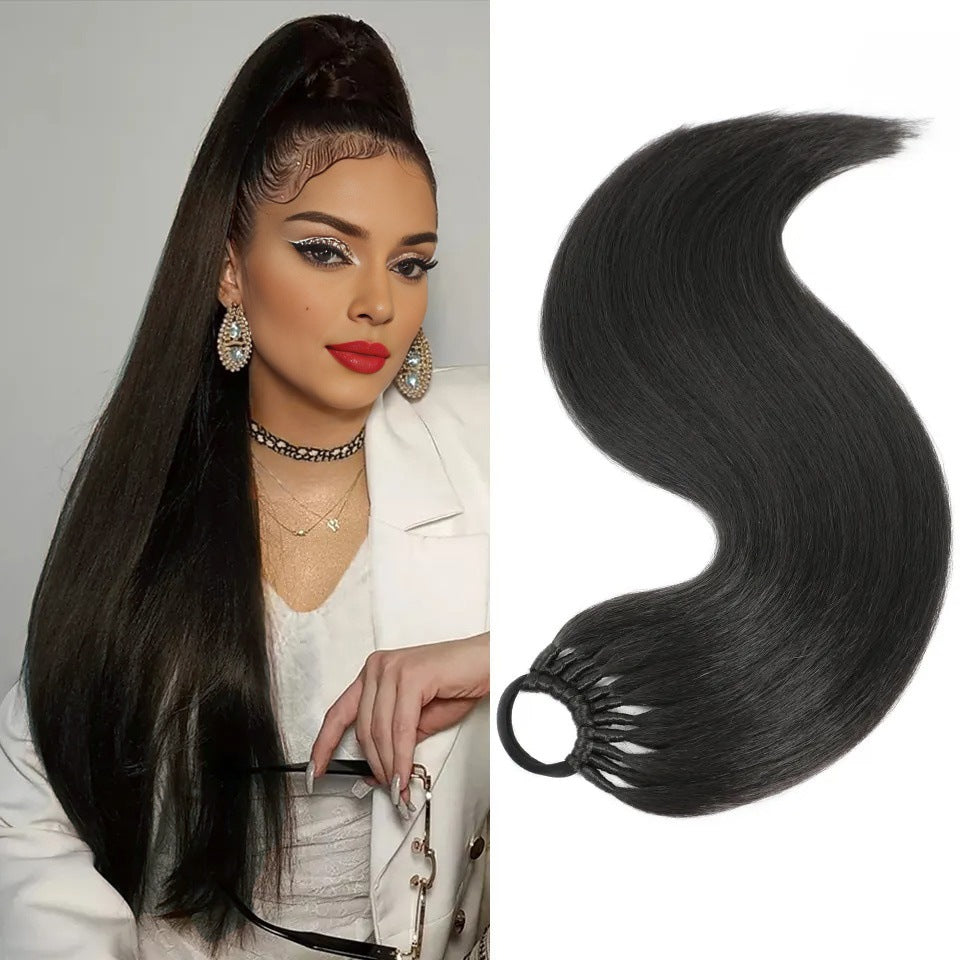 24 inch Long Straight Ponytail Extension with Elastic Band