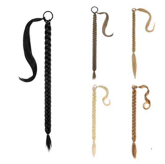 32 Inch Long Straight Wrap-Around Braided Ponytail Extension