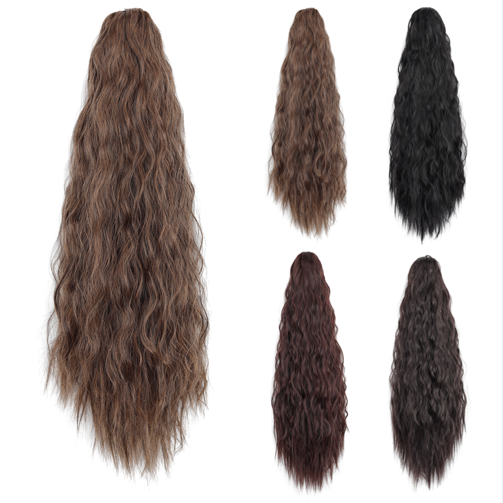 21 Inch Long Wavy Claw Clip Ponytail