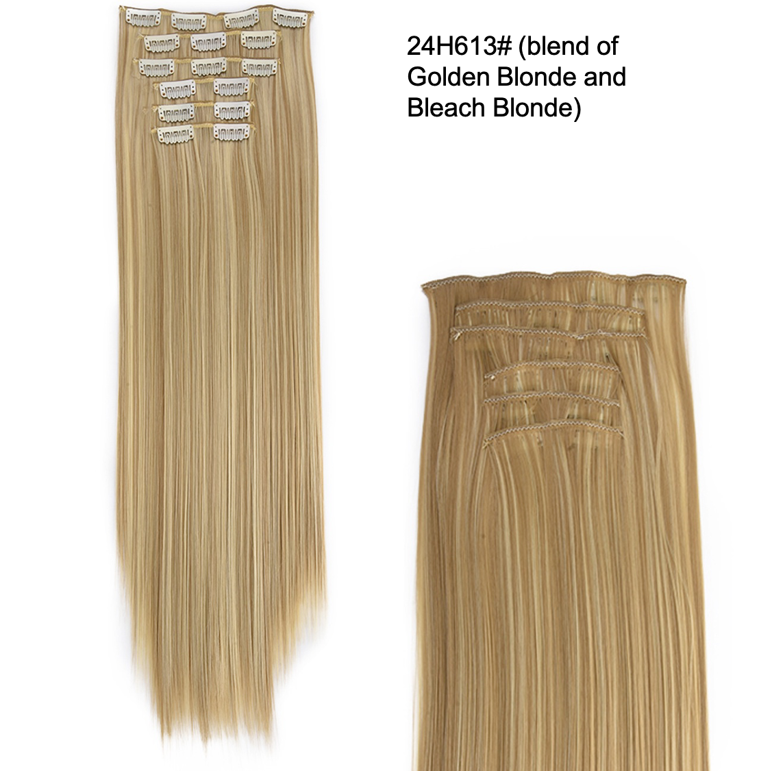 24 Inch 6 PCS Long Straight Clip-In Hair Extensions with 49 shades
