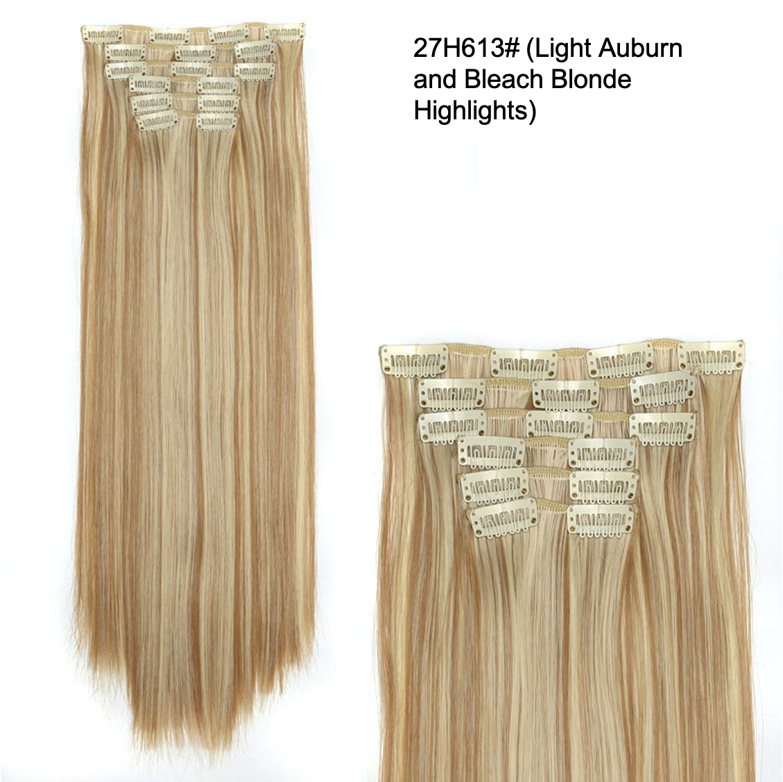 24 Inch 6 PCS Long Straight Clip-In Hair Extensions with 49 shades