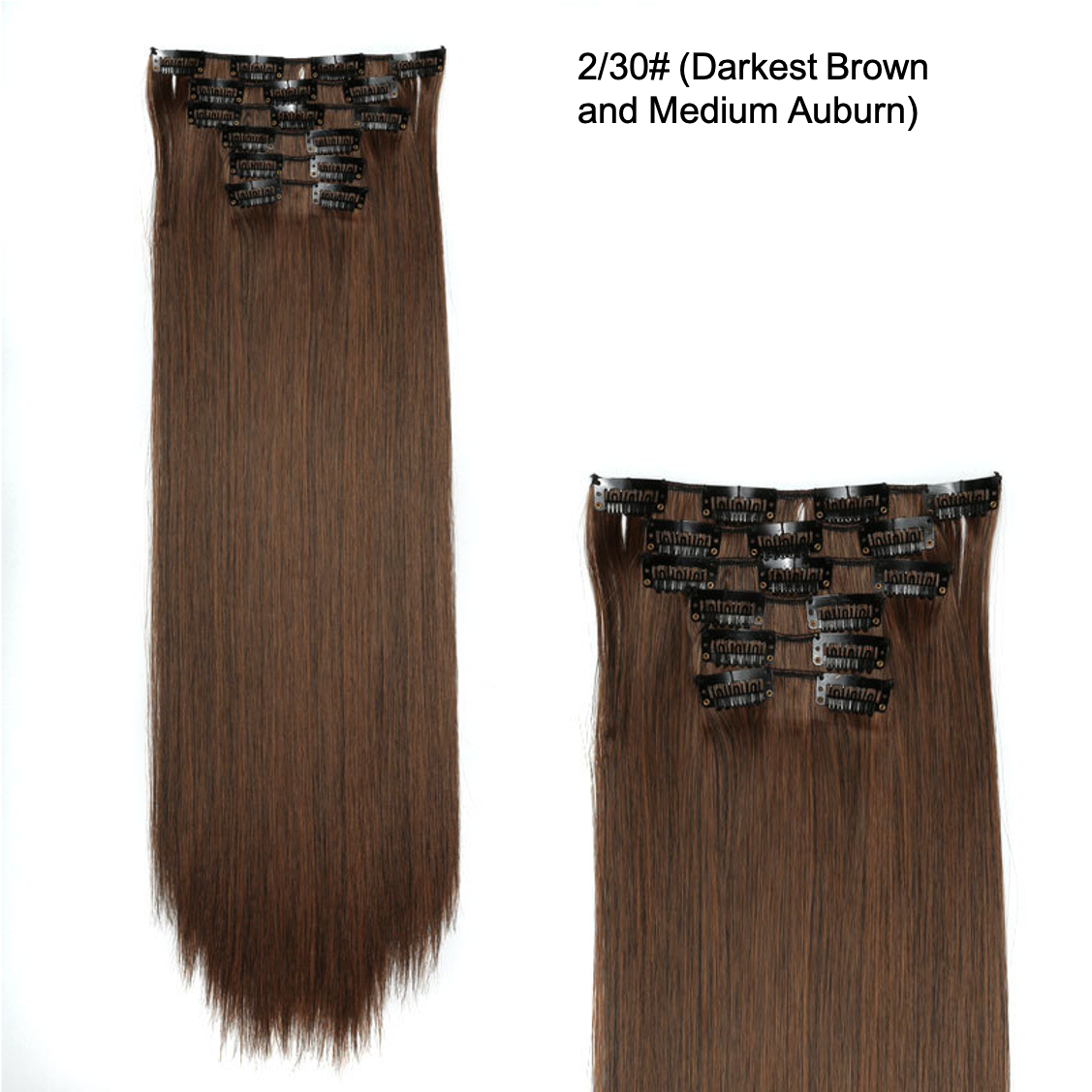 24 Inch 6 PCS Long Straight Clip-In Hair Extensions with 49 shades