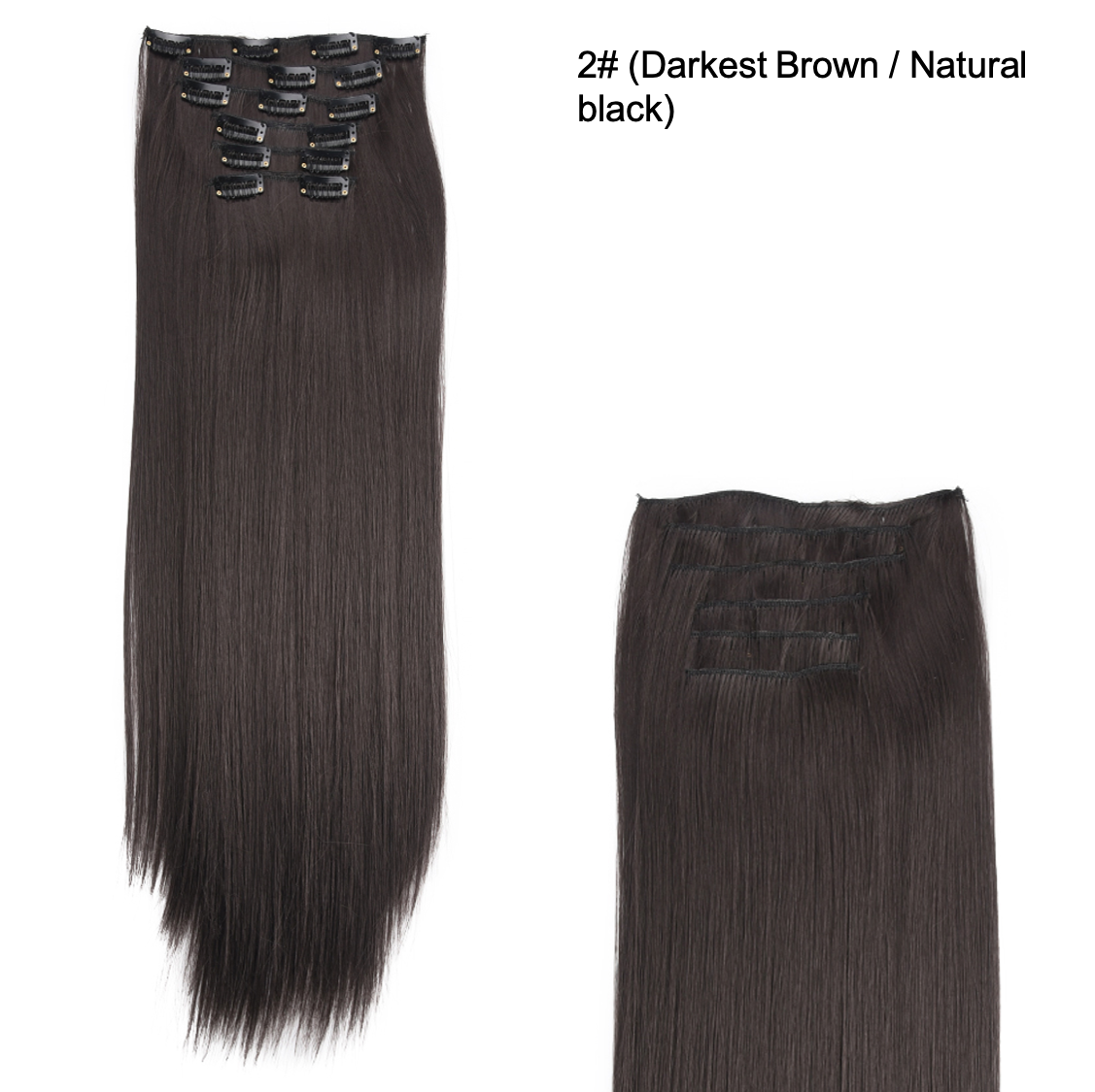 24 Inch 6 PCS Long Straight Clip-In Hair Extensions with 49 shades