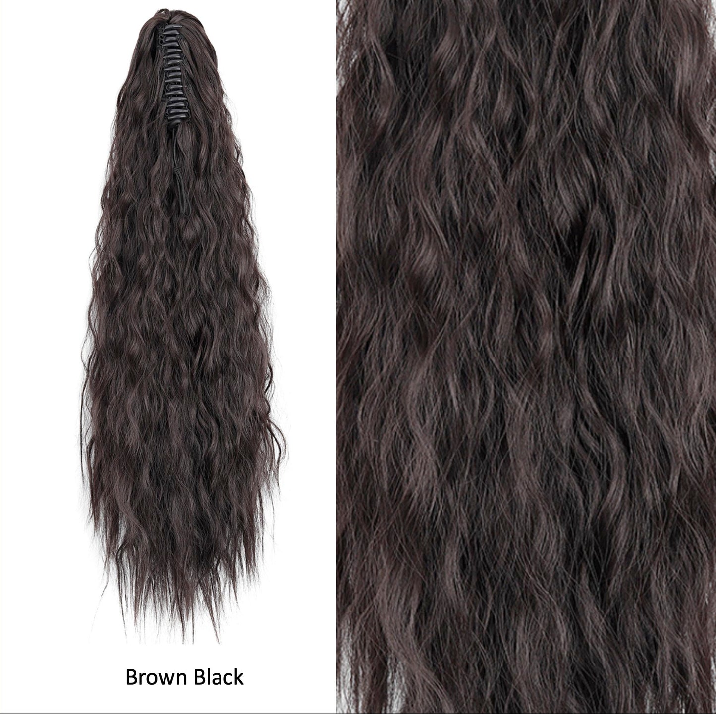 21 Inch Long Wavy Claw Clip Ponytail