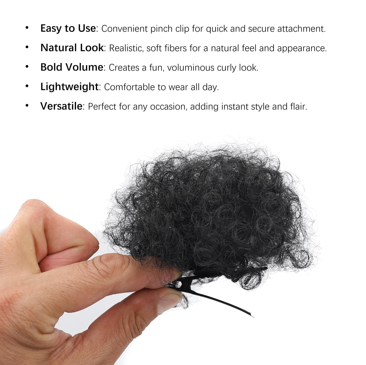 Afro Puff Curly Bun Hairpiece with Clips – Soft Lightweight Synthetic Hair Scrunchie Bun Extension