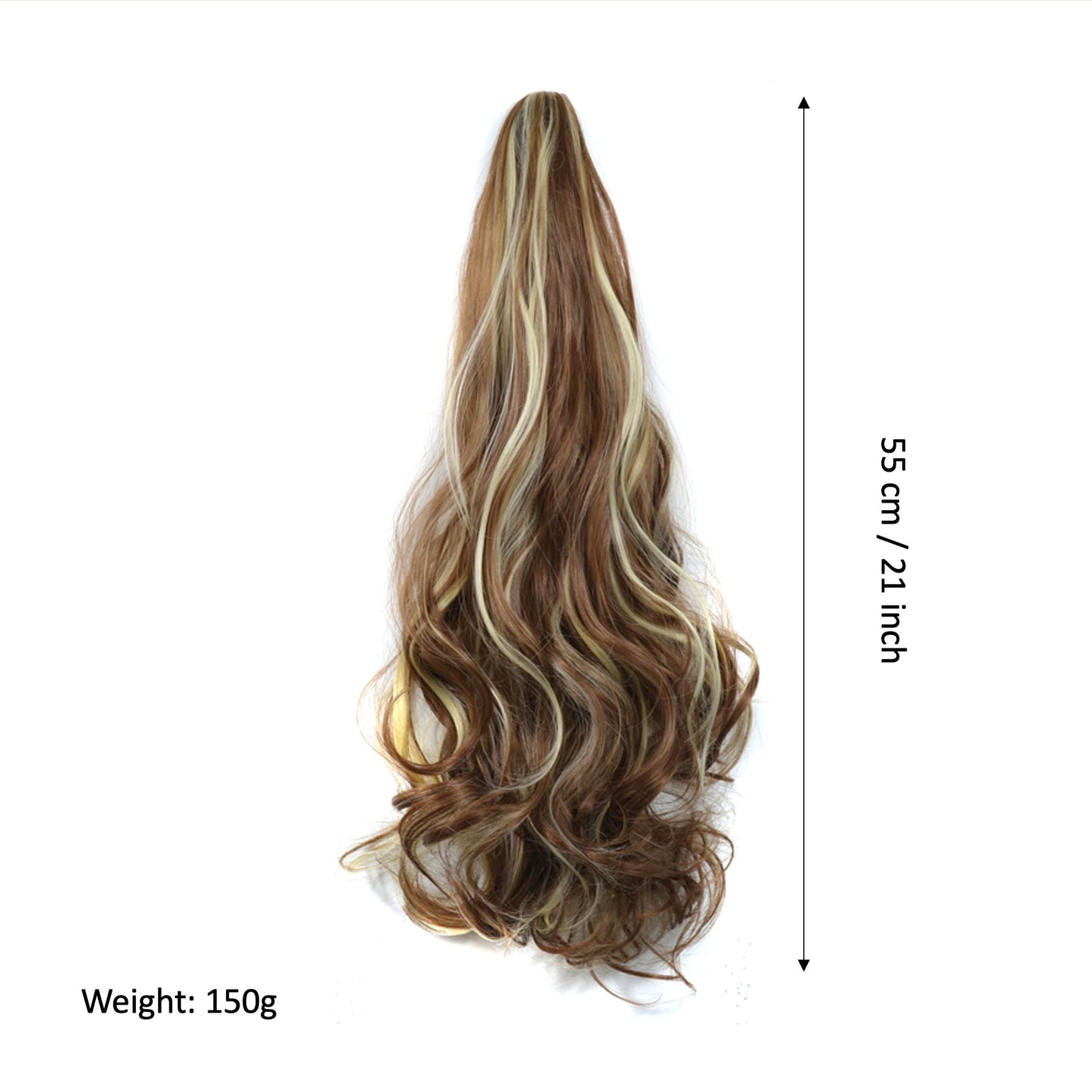21 inch Long Wavy High Ponytail with Claw Clip