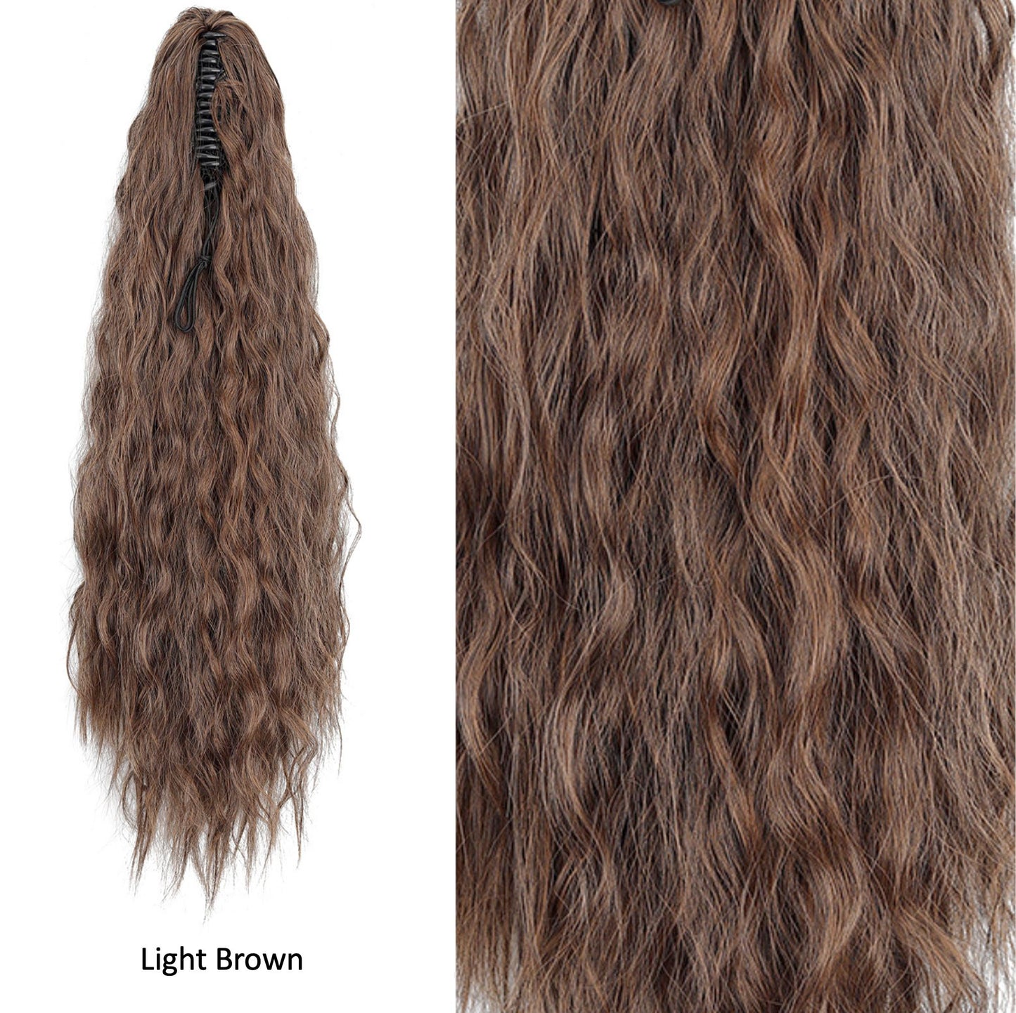 21 Inch Long Wavy Claw Clip Ponytail