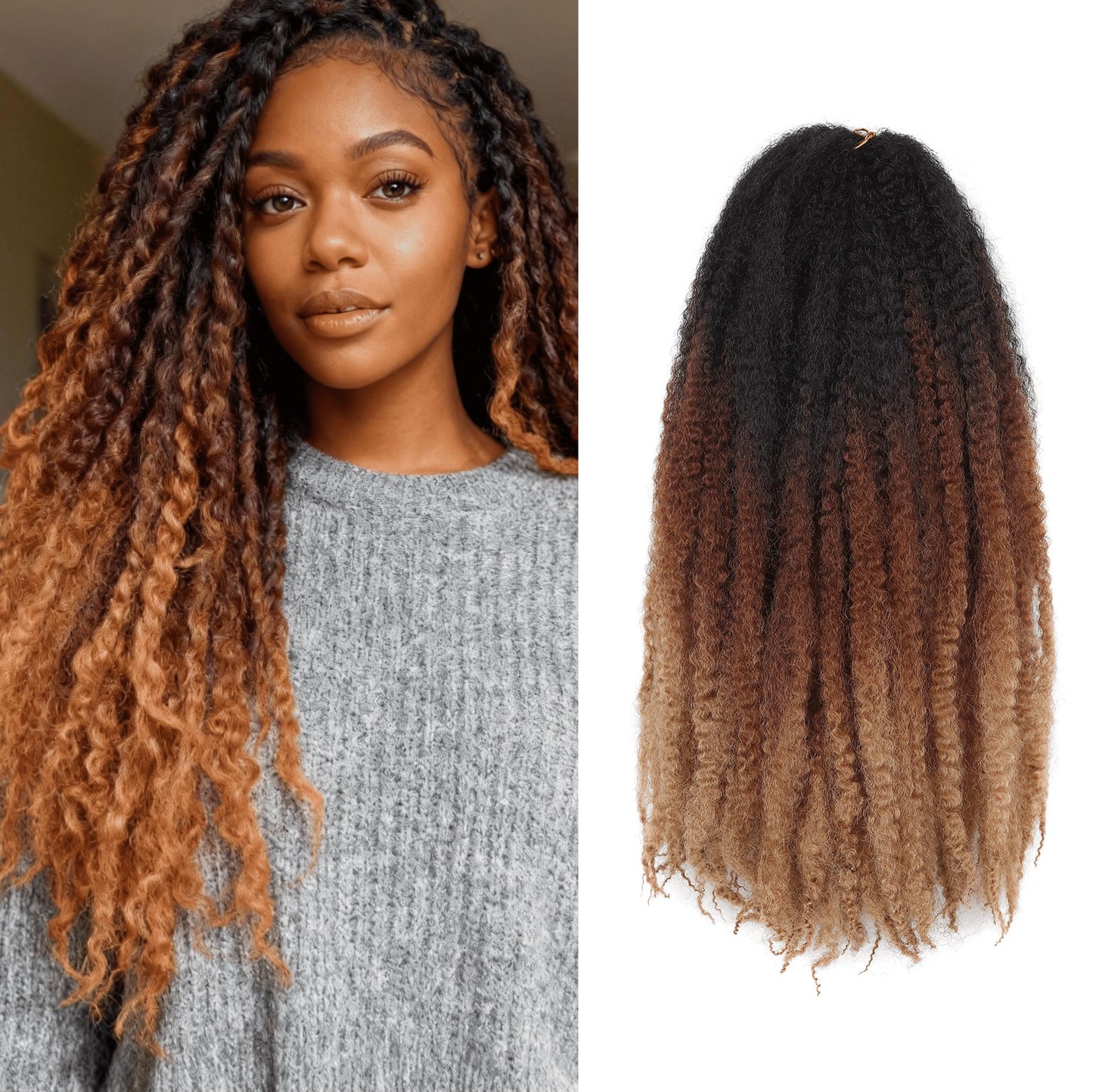Cuban Marley Twist Hair 14/18 Inch – Springy Afro Kinky Braiding Hair