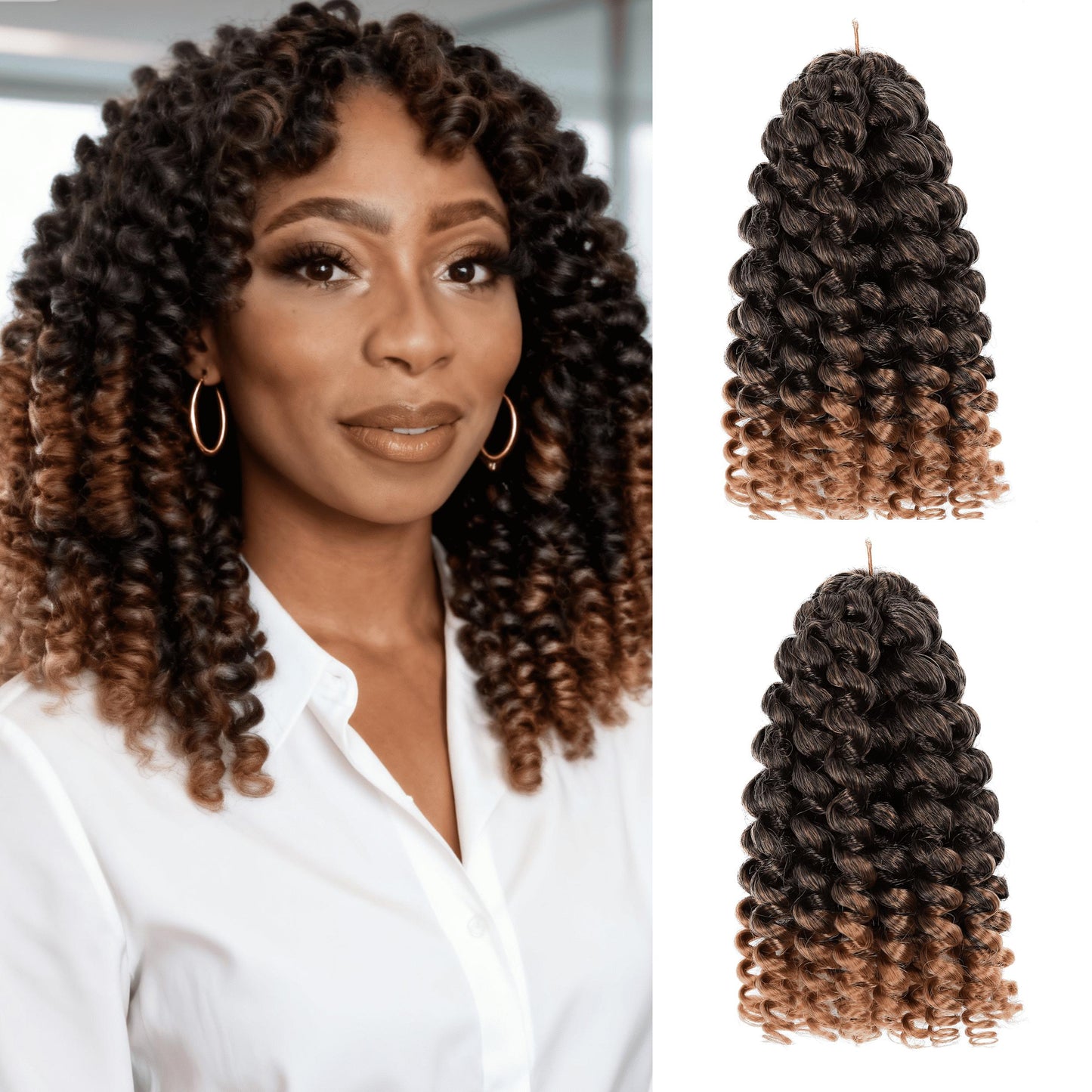 8 Inch Wand Curl Crochet Braids – Ringlet Twist Hair Extensions with Natural Dreadlock Look