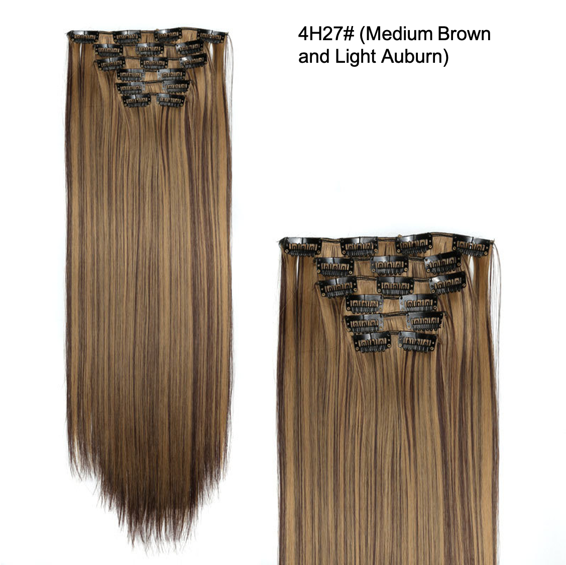 24 Inch 6 PCS Long Straight Clip-In Hair Extensions with 49 shades