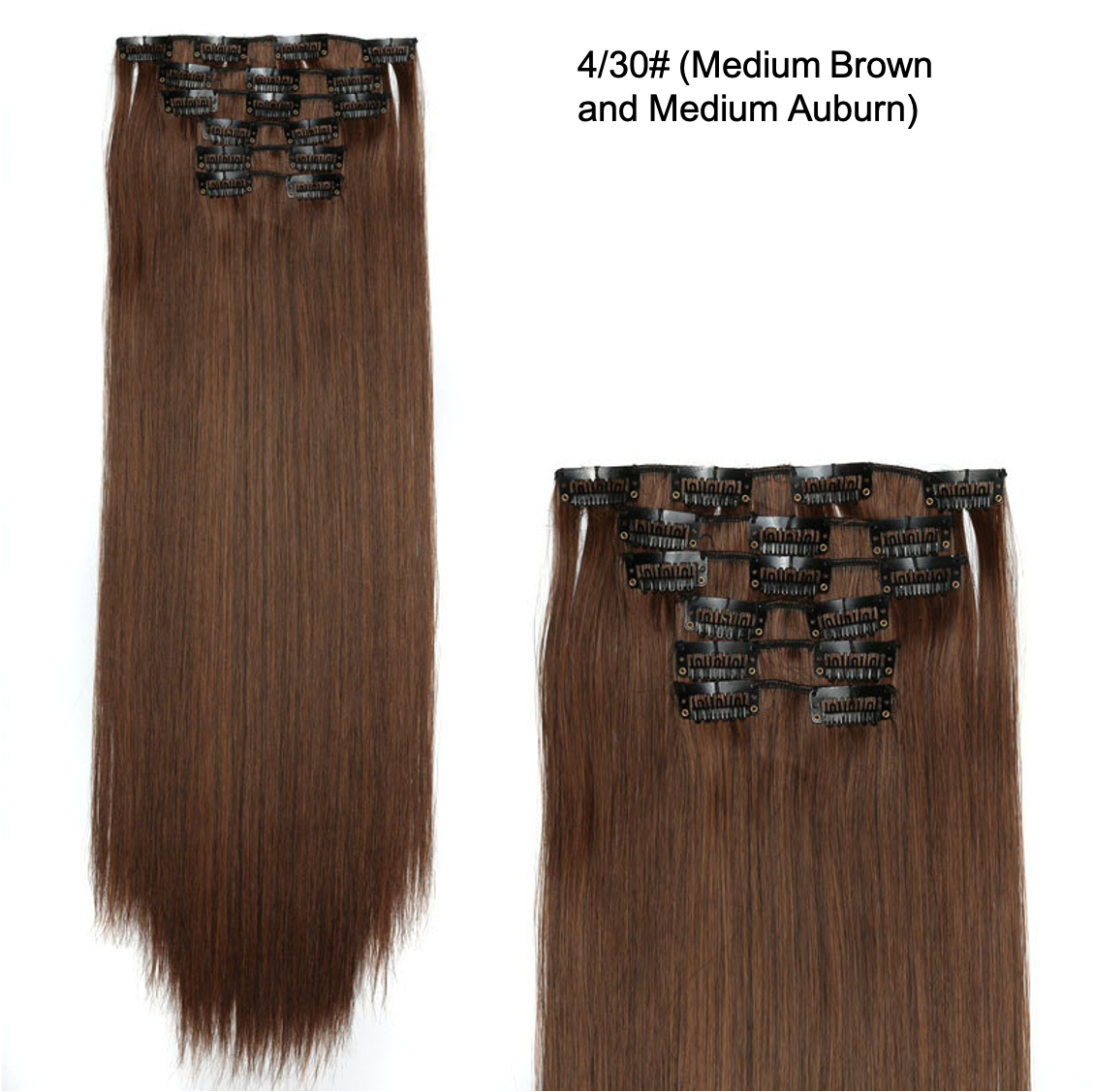 24 Inch 6 PCS Long Straight Clip-In Hair Extensions with 49 shades