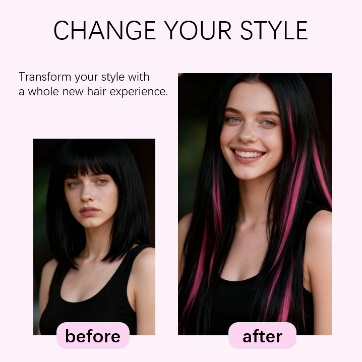 24 Inch 6 Pcs Long Straight Clip-in Hair Extensions