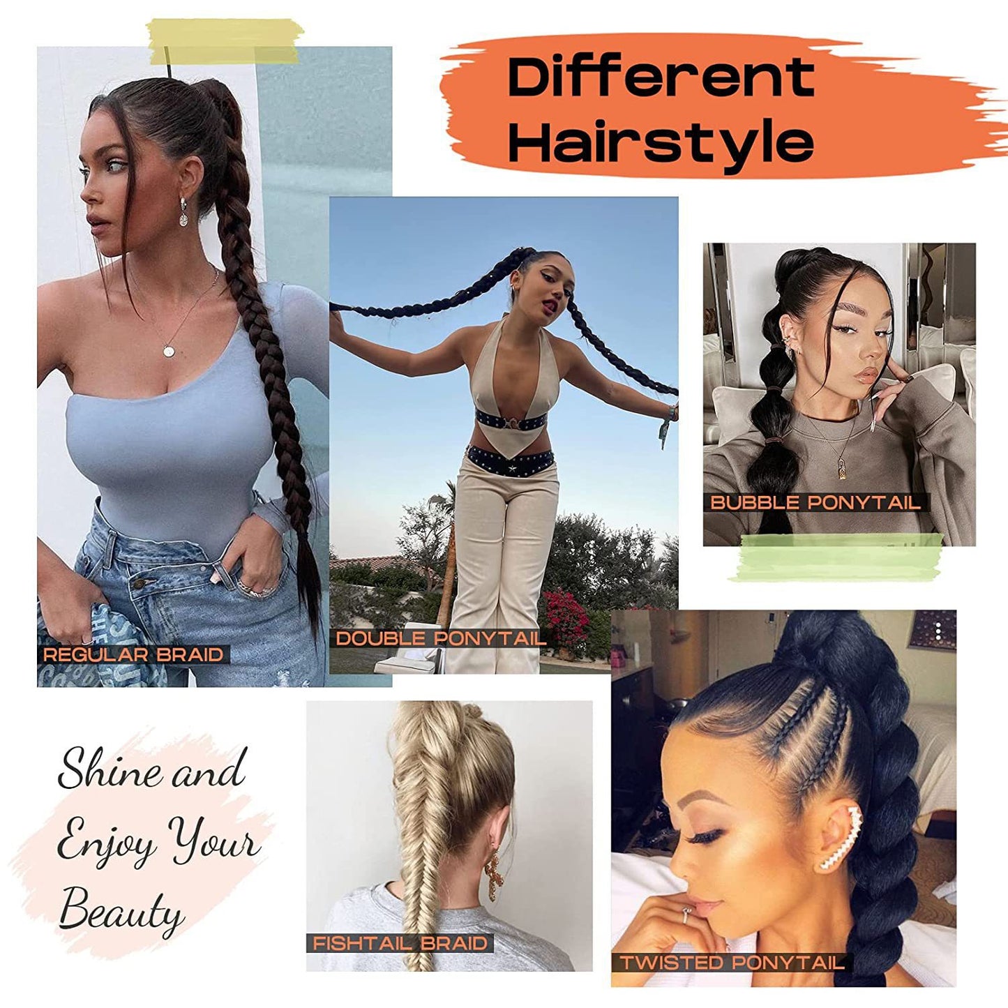32 Inch Long Straight Wrap-Around Braided Ponytail Extension