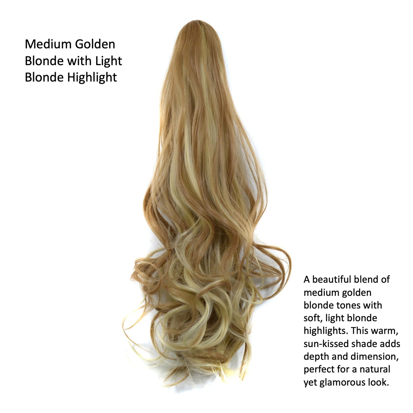21 inch Long Wavy High Ponytail with Claw Clip