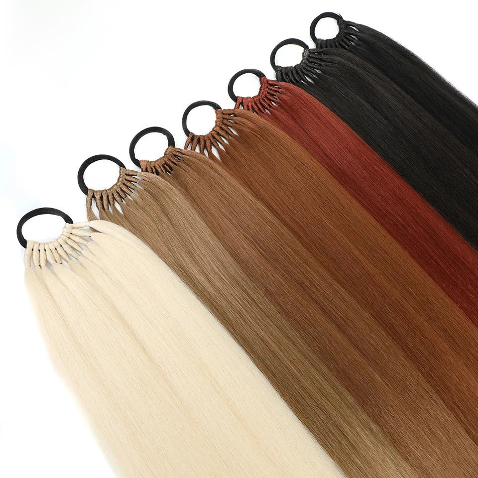 24 inch Long Straight Ponytail Extension with Elastic Band