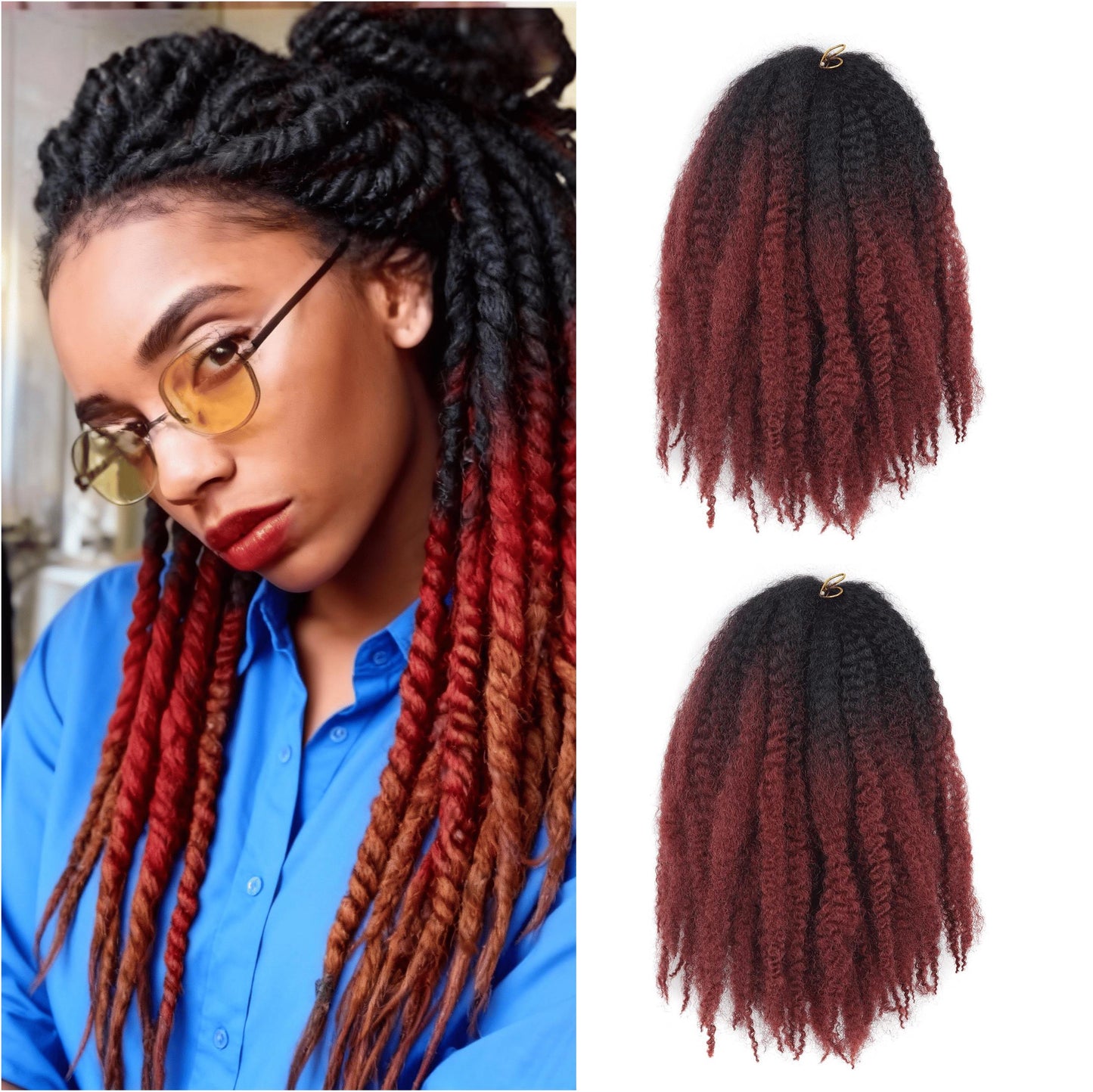 Cuban Marley Twist Hair 14/18 Inch – Springy Afro Kinky Braiding Hair