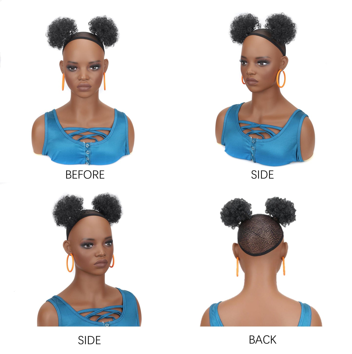 Afro Puff Curly Bun Hairpiece with Clips – Soft Lightweight Synthetic Hair Scrunchie Bun Extension