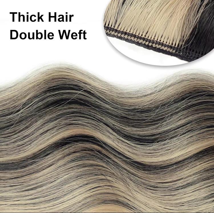 20 Inch 4pcs Long Wavy Clip-In Hair Extensions with Lace Wrapped Clips