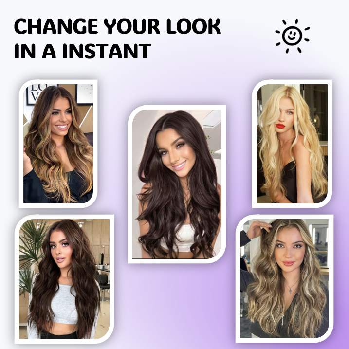 20 Inch 6 Pcs Long Wavy Clip In Hair Extensions