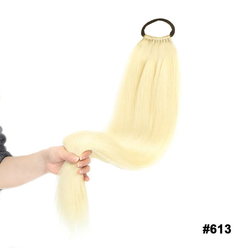 24 inch Long Straight Ponytail Extension with Elastic Band