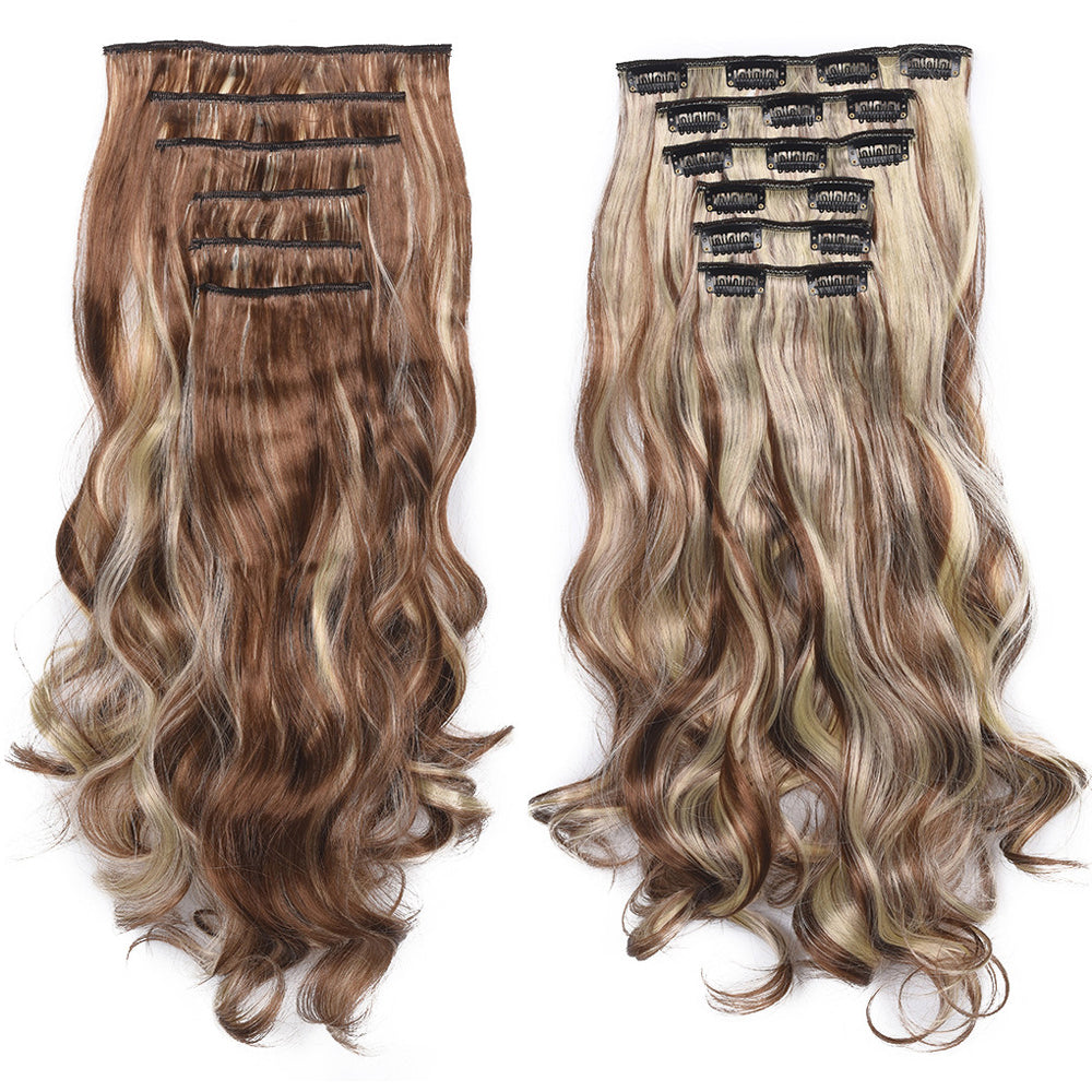 20 Inch 6 Pcs Long Wavy Clip In Hair Extensions