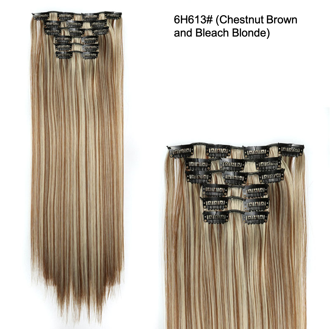 24 Inch 6 PCS Long Straight Clip-In Hair Extensions with 49 shades
