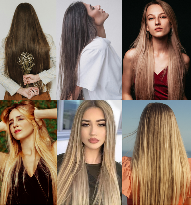 24 Inch 6 PCS Long Straight Clip-In Hair Extensions with 49 shades