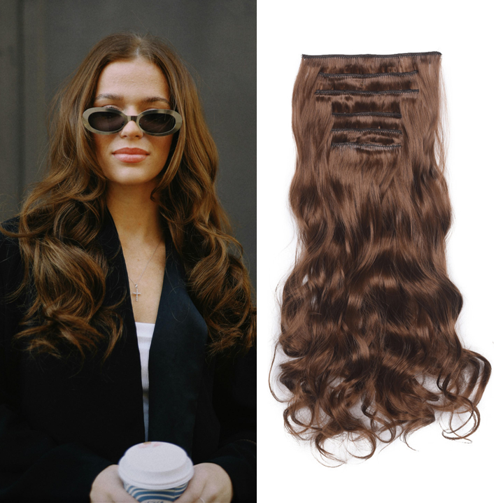 20 Inch 6 Pcs Long Wavy Clip In Hair Extensions
