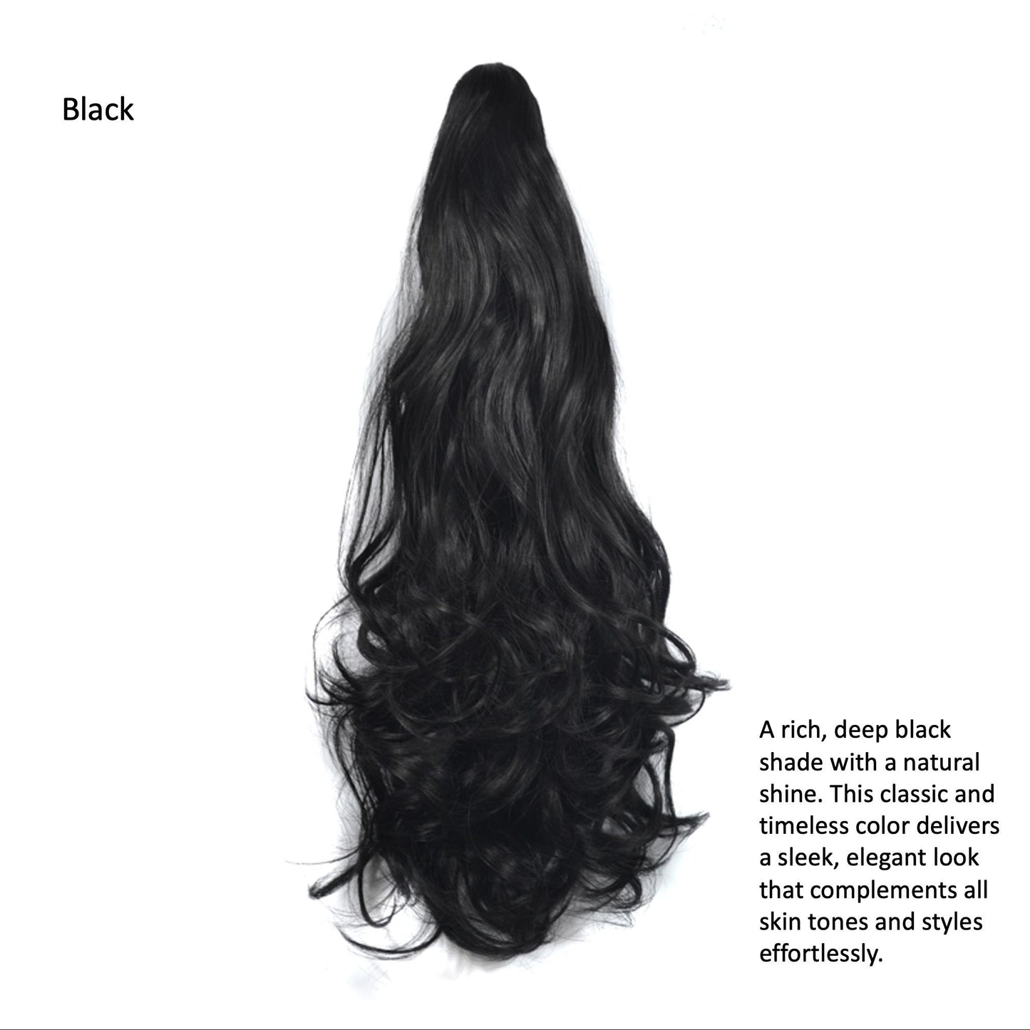 21 inch Long Wavy High Ponytail with Claw Clip
