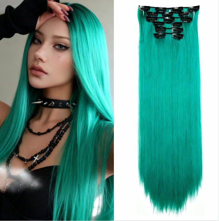 24 Inch 6 PCS Long Straight Clip-In Hair Extensions with 49 shades