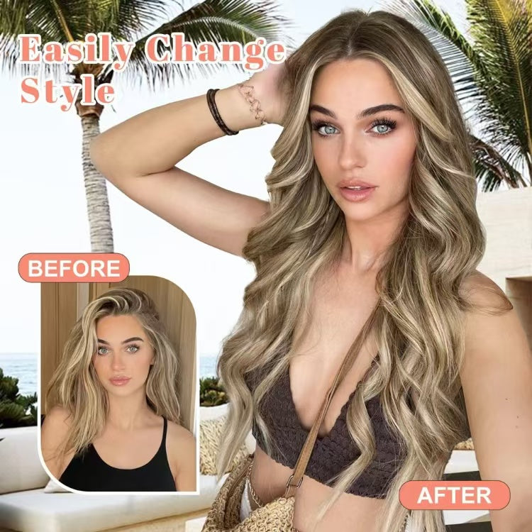 20 Inch 6 Pcs Long Wavy Clip In Hair Extensions