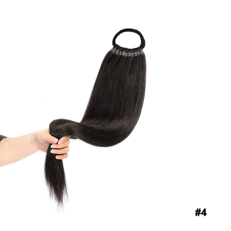 24 inch Long Straight Ponytail Extension with Elastic Band