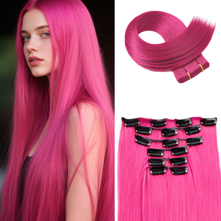 24 Inch 6 Pcs Long Straight Clip-in Hair Extensions
