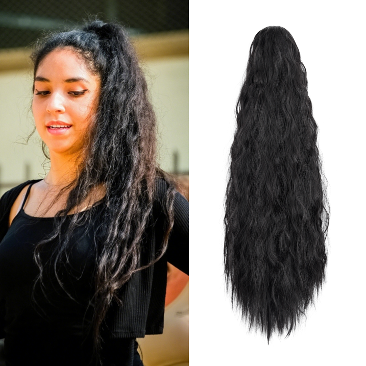 21 Inch Long Wavy Claw Clip Ponytail