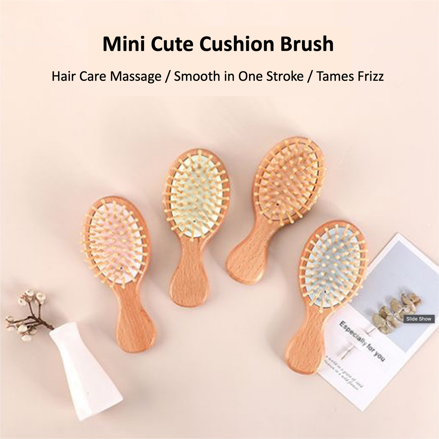 Mini Wooden Air Cushion Hair Brush