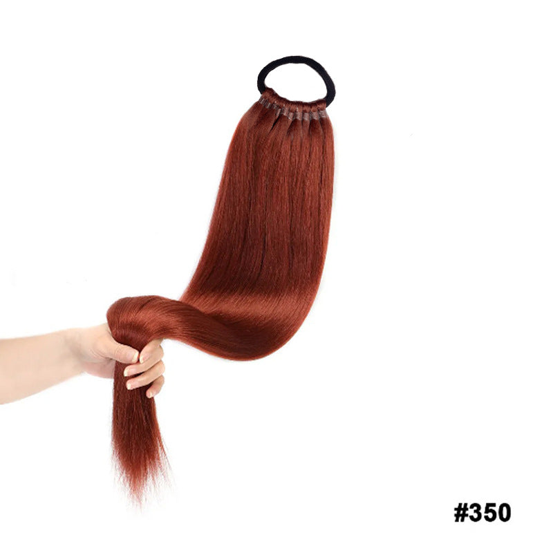 24 inch Long Straight Ponytail Extension with Elastic Band